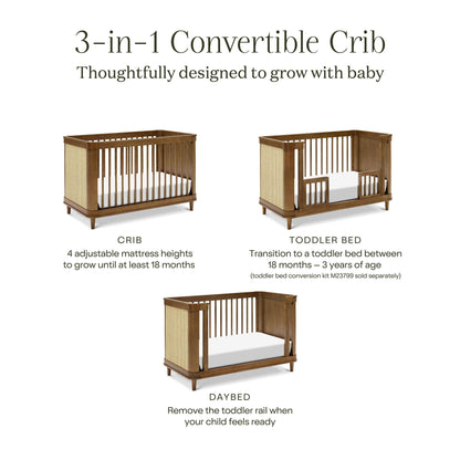 NamesakeNamesake Marin with Cane 3-in-1 Convertible CribBabysupermarket