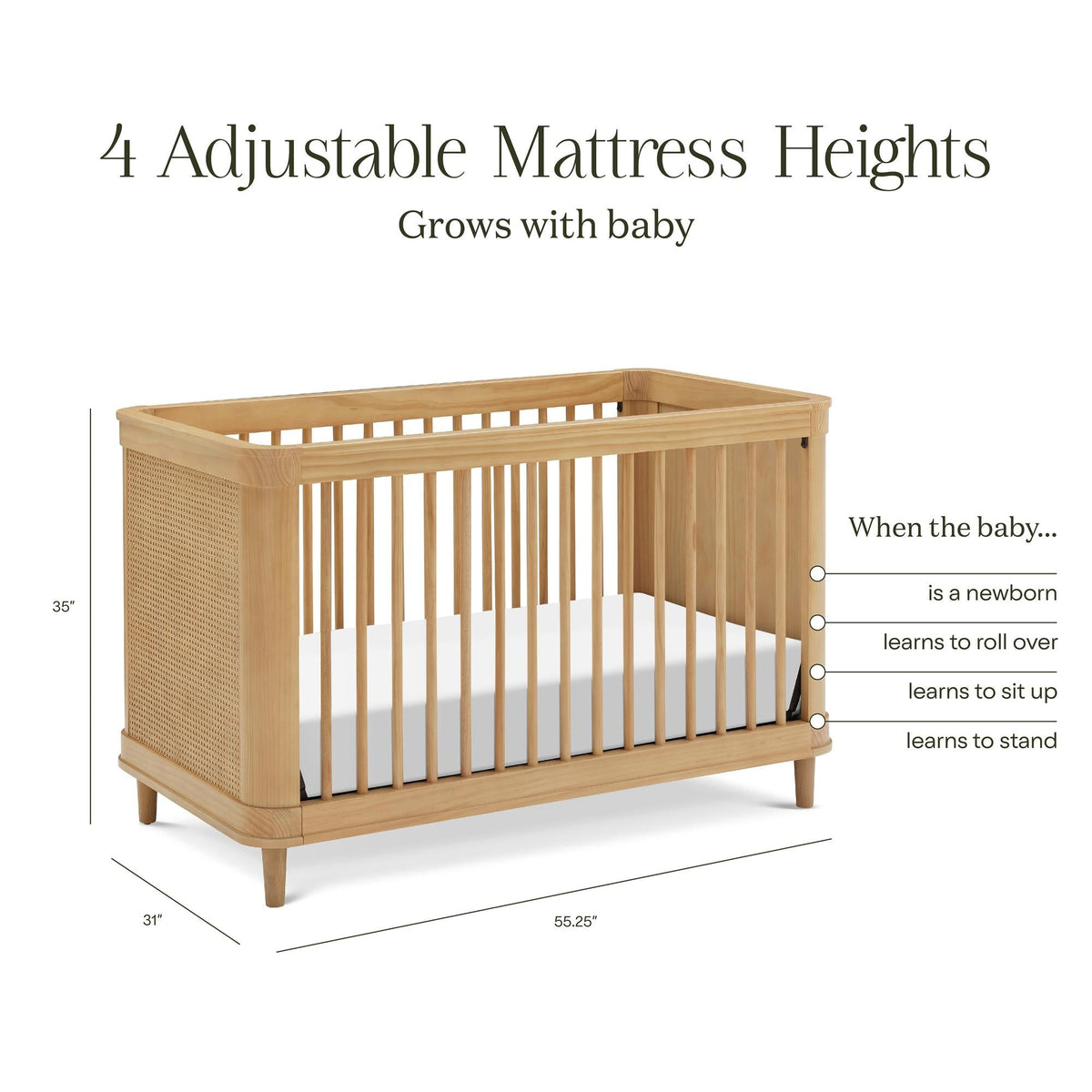 NamesakeNamesake Marin with Cane 3-in-1 Convertible CribBabysupermarket