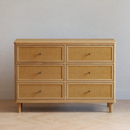 Namesake Dressers Honey/Honey Cane Namesake Marin with Cane 6-Drawer Dresser