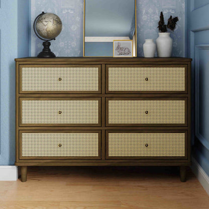 Namesake Dressers Namesake Marin with Cane 6-Drawer Dresser