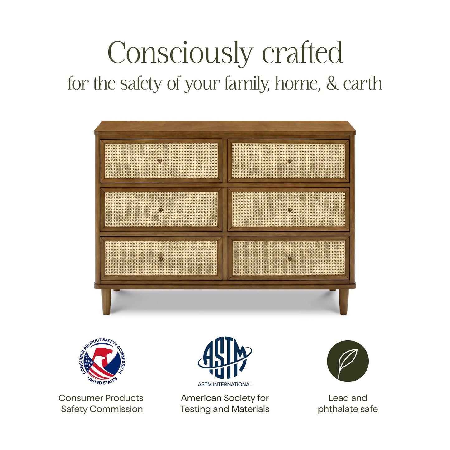 Namesake Dressers Namesake Marin with Cane 6-Drawer Dresser