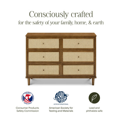 Namesake Dressers Namesake Marin with Cane 6-Drawer Dresser