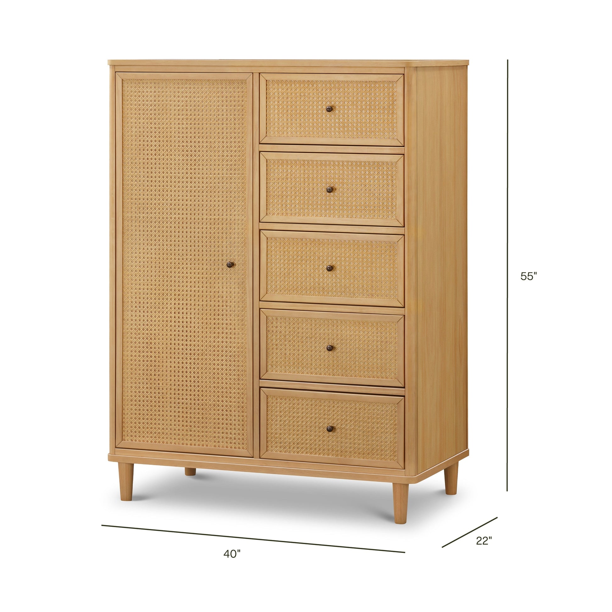 Namesake Dressers Honey/Honey Cane Namesake Marin with Cane Chifforobe
