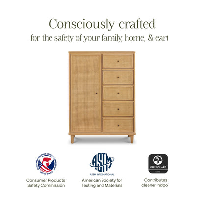 Namesake Dressers Honey/Honey Cane Namesake Marin with Cane Chifforobe