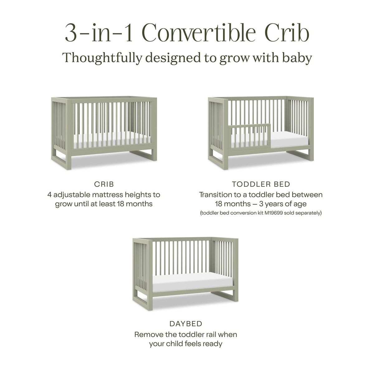 NamesakeNamesake Nantucket 3-in-1 Convertible Crib with Toddler Bed Conversion KitBabysupermarket