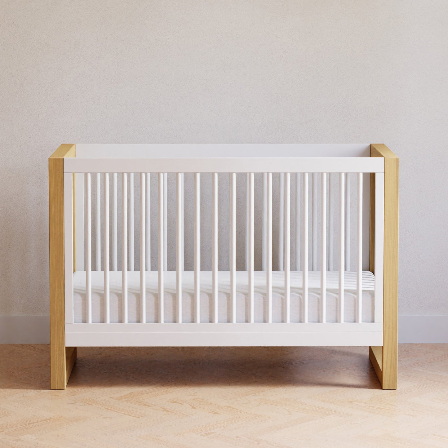 Namesake Cribs Warm White/Honey Namesake Nantucket 3-in-1 Convertible Crib with Toddler Bed Conversion Kit