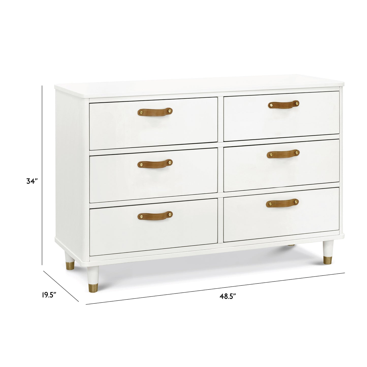 Namesake Dressers Warm White Namesake Tanner 6-Drawer Dresser
