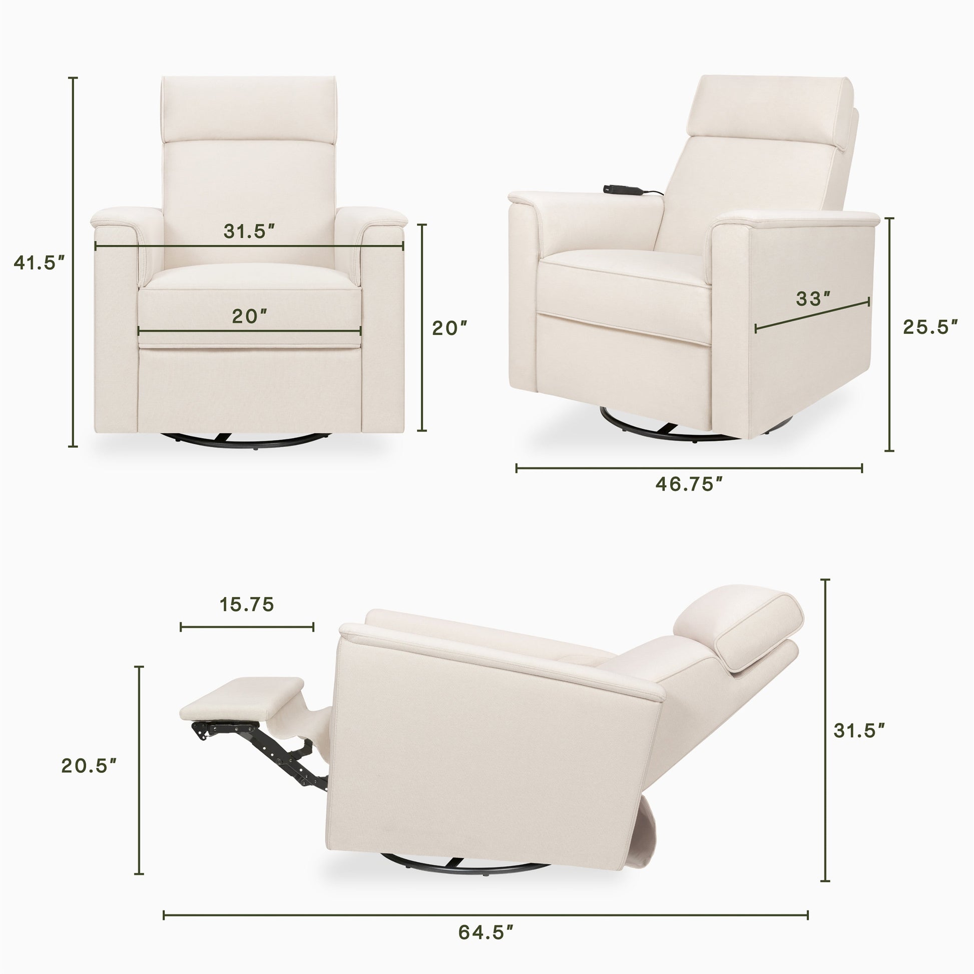 NamesakeNamesake Willa Deluxe Power Recliner and Swivel Glider with Heat & MassageBabysupermarket