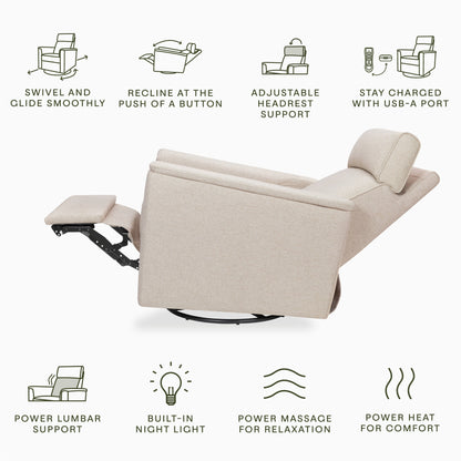 NamesakeNamesake Willa Deluxe Power Recliner and Swivel Glider with Heat & MassageBabysupermarket