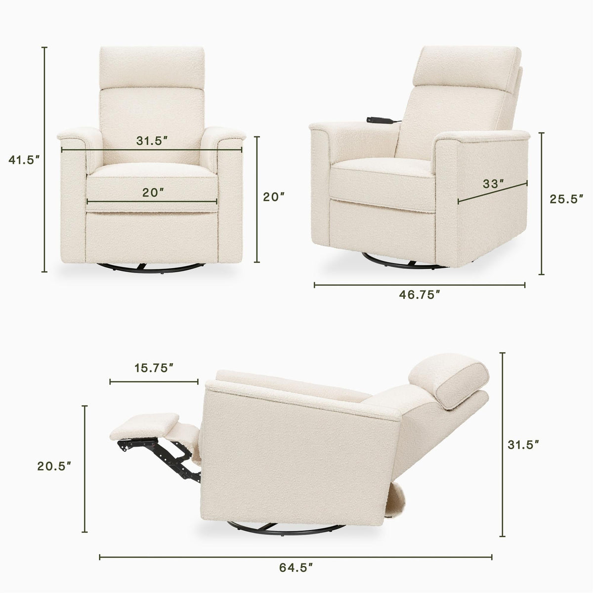 NamesakeNamesake Willa Deluxe Power Recliner and Swivel Glider with Heat & MassageBabysupermarket