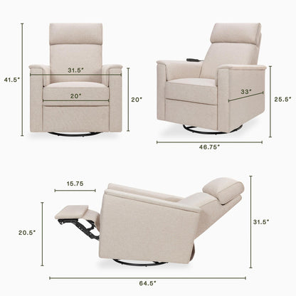 NamesakeNamesake Willa Deluxe Power Recliner and Swivel Glider with Heat & MassageBabysupermarket