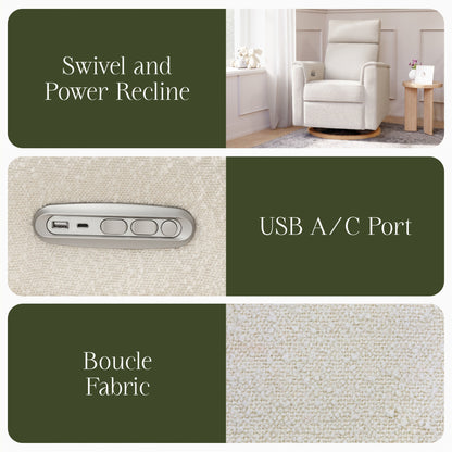 Namesake Gliders & Rockers Namesake Willa Plus Power Glider Recliner + Power Headrest