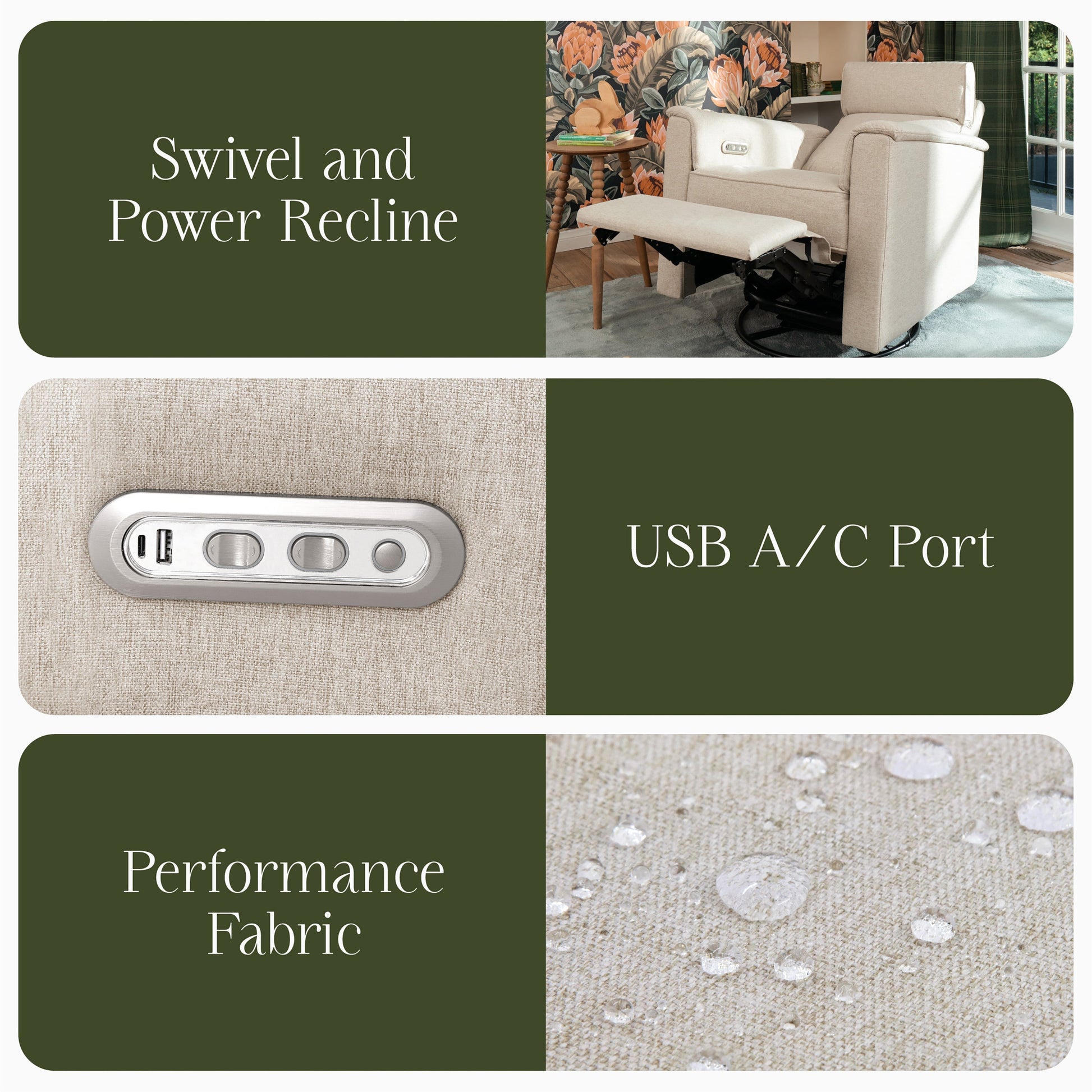 Namesake Gliders & Rockers Namesake Willa Plus Power Glider Recliner + Power Headrest