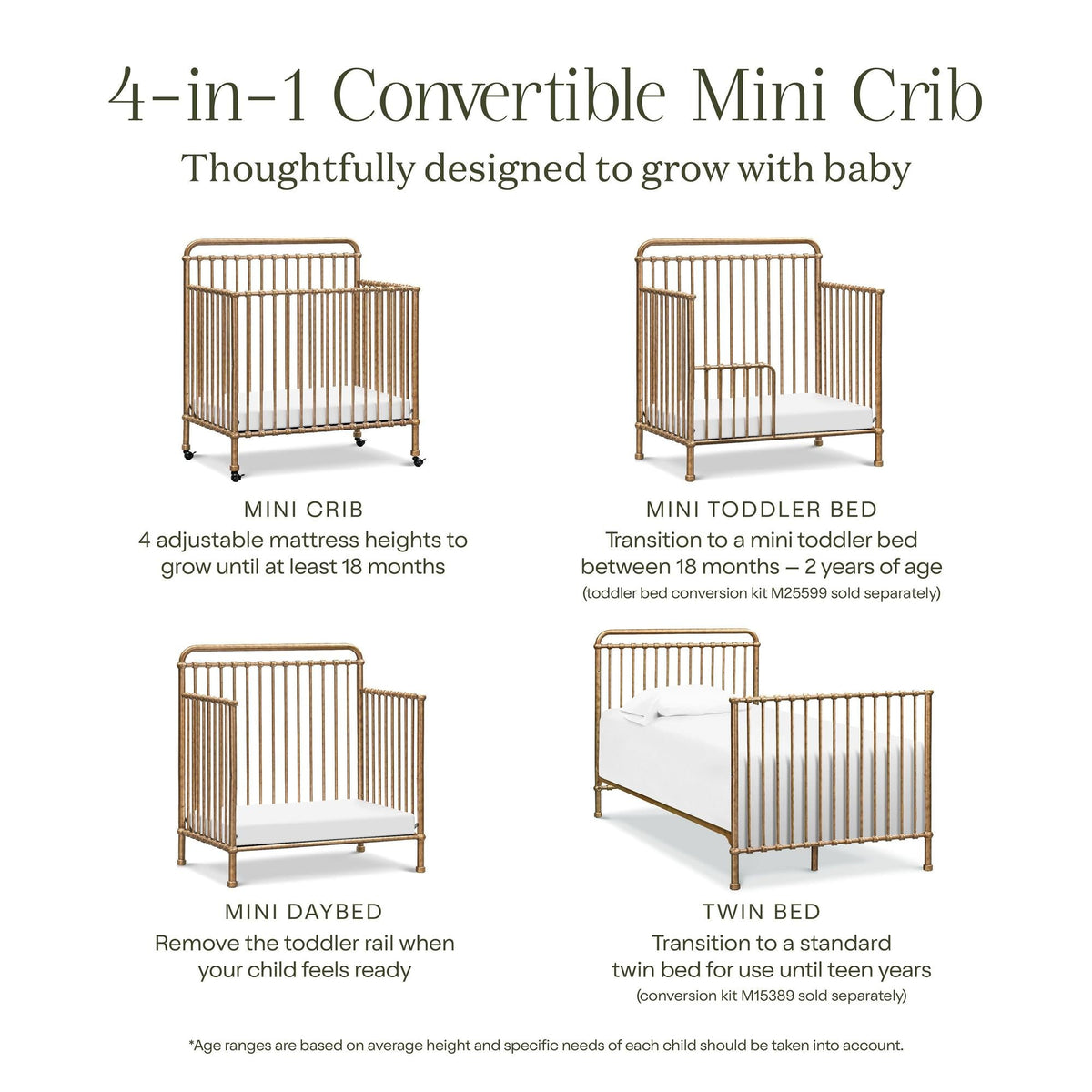 NamesakeNamesake Winston 4-in-1 Convertible Mini CribBabysupermarket