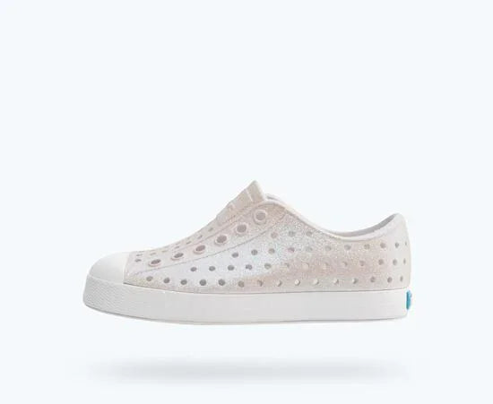 Native children shoes Shell White Bling/Shell White / 4 Native Shoes - Jefferson Bio-Bling Kids - Shell White Bling/Shell White