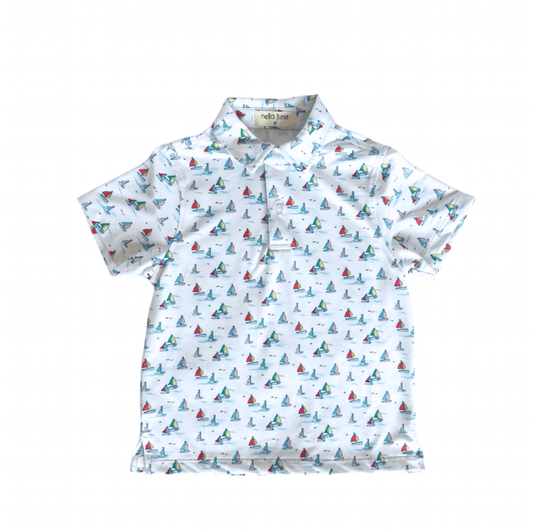 Nella JuneNella June Boys Sailboats Performance PoloBabysupermarket