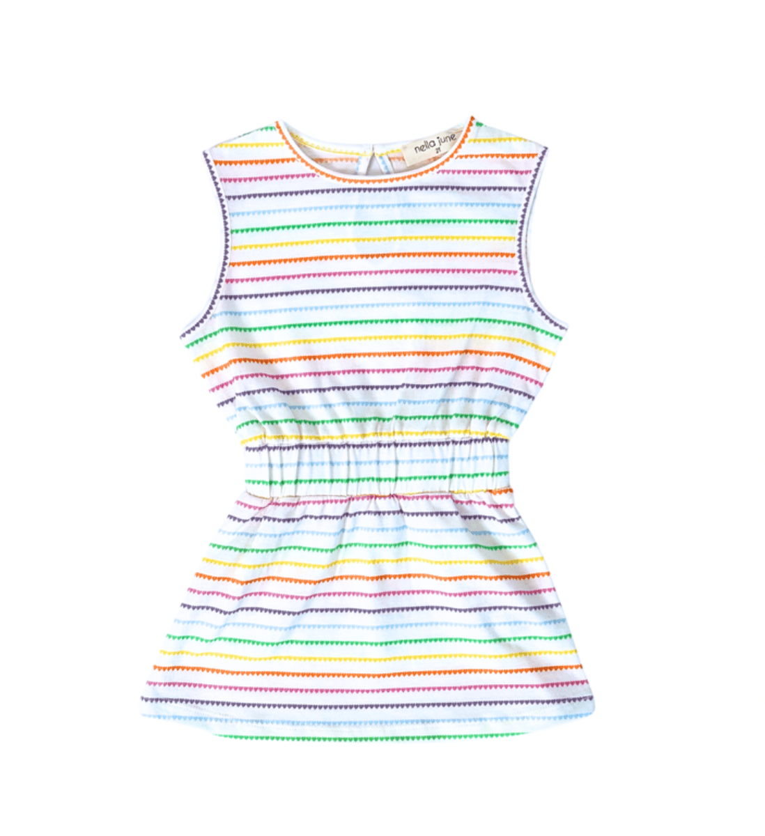 Nella June Girls Dresses Rainbow Heart / 5 Nella June Girls Rainbow Heart Stripe Knit Tennis Dress