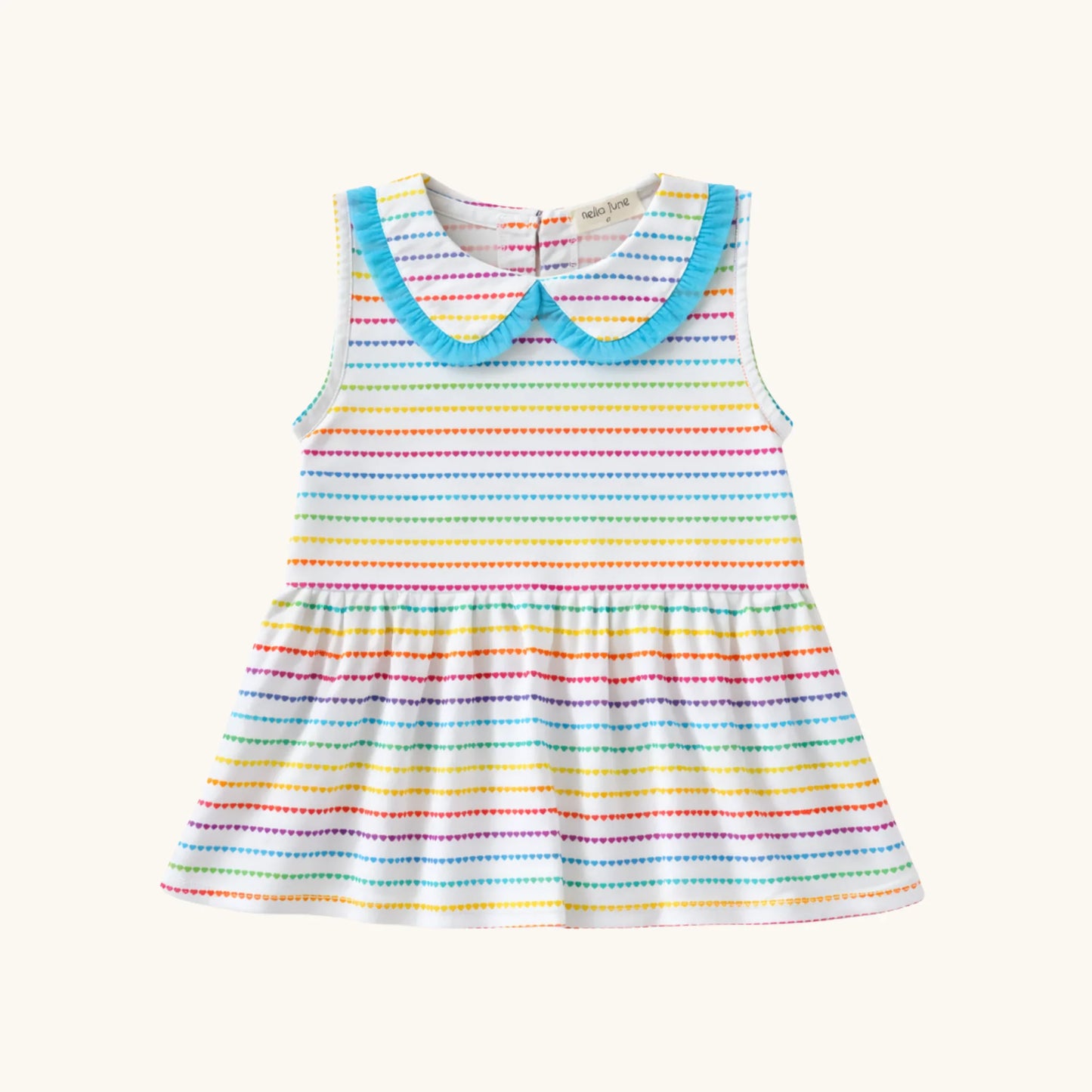 Nella June Girls Dresses Rainbow Heart / 2 Toddler Nella June Girls Rainbow Heart Stripe Performance Tennis Dress