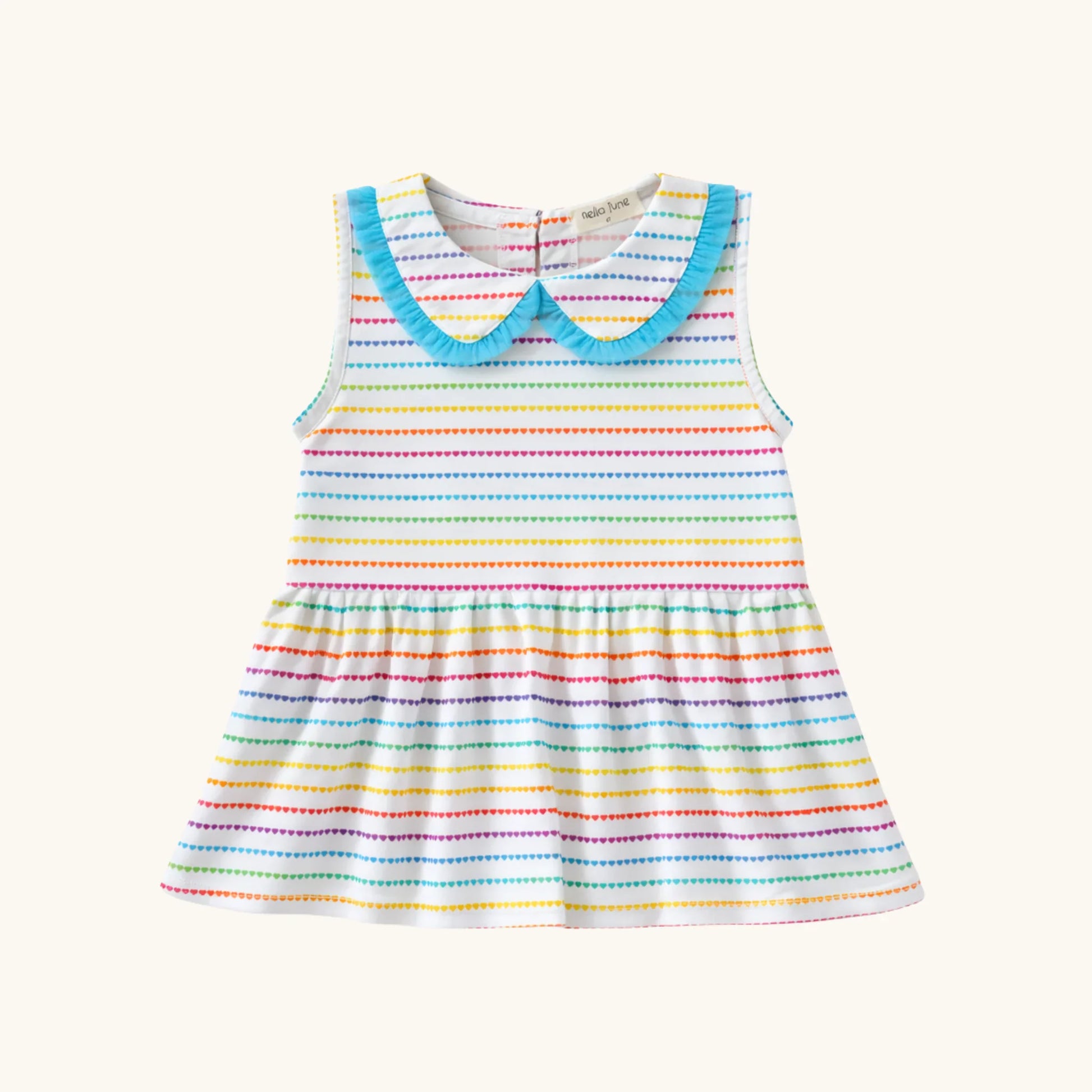 Nella June Girls Dresses Rainbow Heart / 2 Toddler Nella June Girls Rainbow Heart Stripe Performance Tennis Dress
