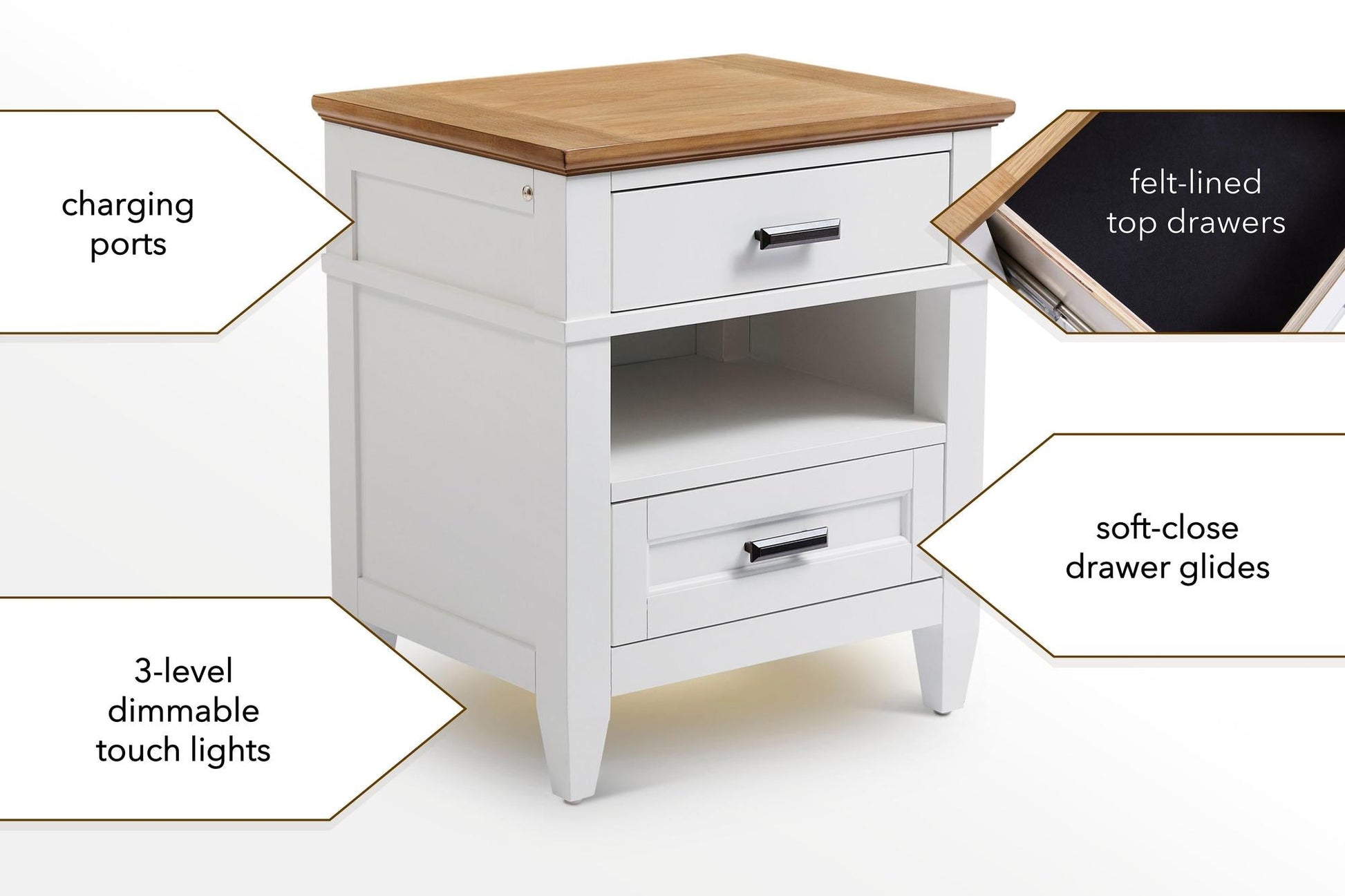 Parker House Artisan Nightstand with Lights