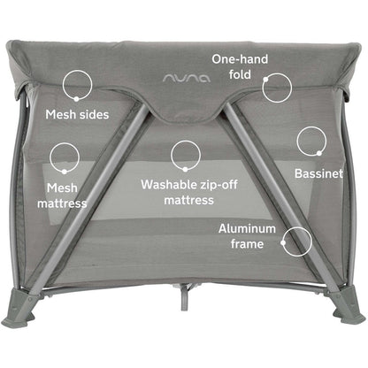 NUNA Playpens Frost Nuna COVE Aire Go Playard + Bassinet