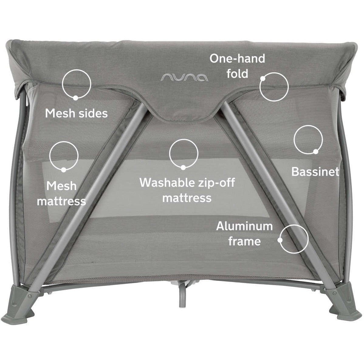 Nuna Playpens Frost Nuna COVE Aire Go Playard + Bassinet