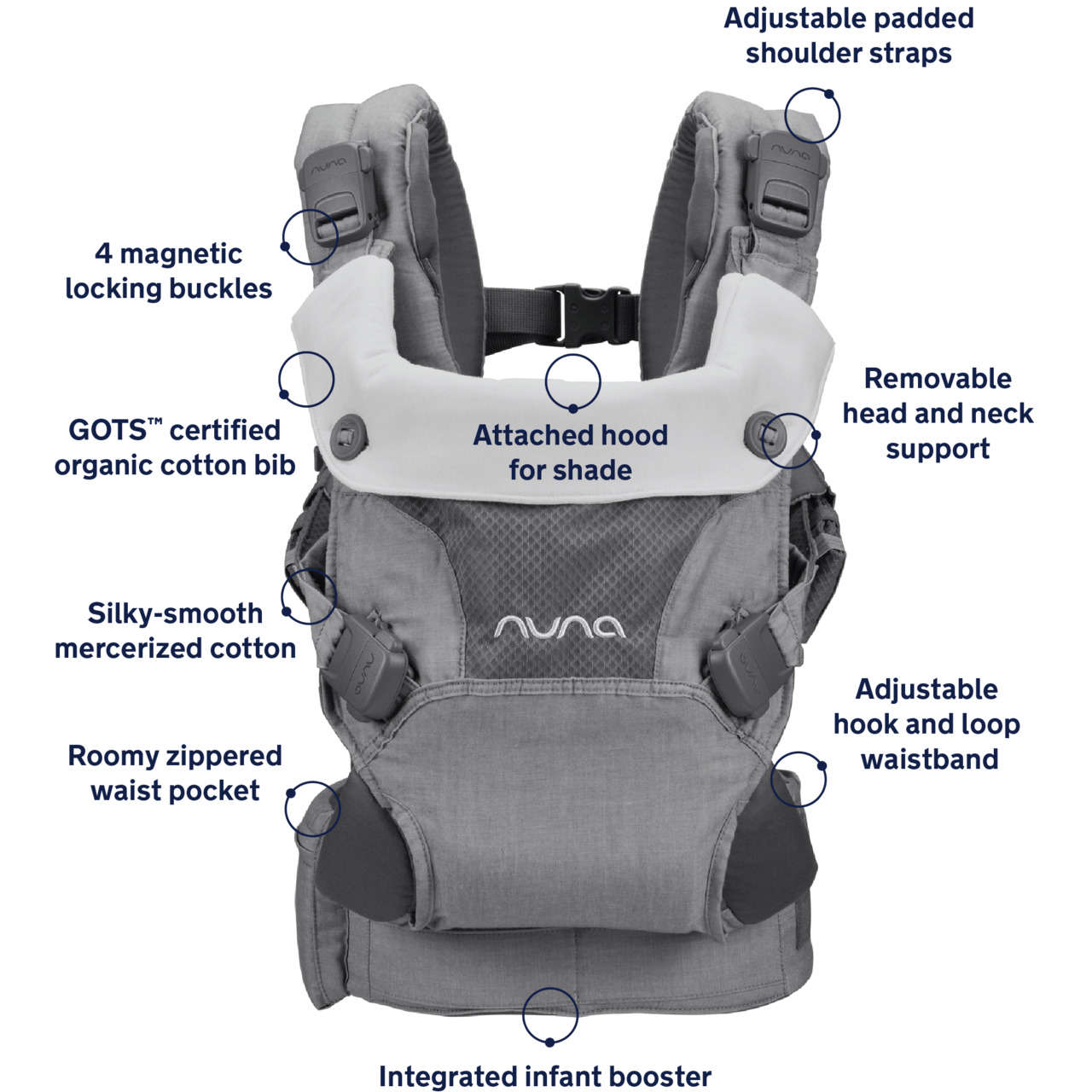 NUNA Front Nuna Cudl 4-in-1 Baby Carrier