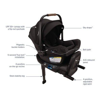 NUNA Travel Systems Caviar Nuna Demi Next Stroller + Pipa Aire RX Infant Car Seat Travel System