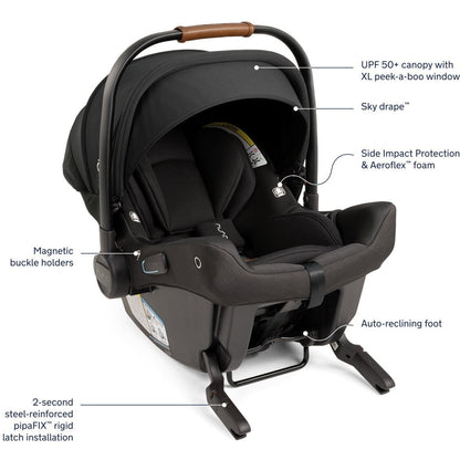 NUNA Travel Systems Caviar Nuna Demi Next with Travel Board + Pipa Urbn Travel System