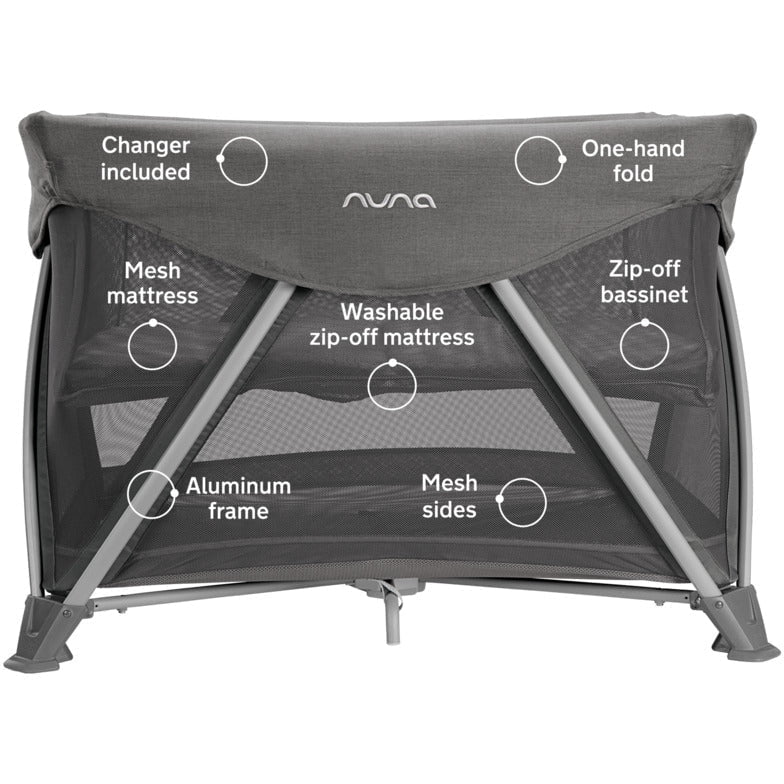 Nuna SENA Aire Playard with Zip-Off Bassinet + Changer