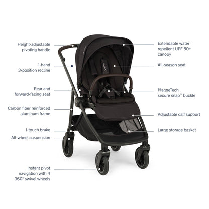 Nuna Strollers - Travel Systems Caviar/Chocolate Nuna SWIV Stroller + PIPA Urbn Travel System