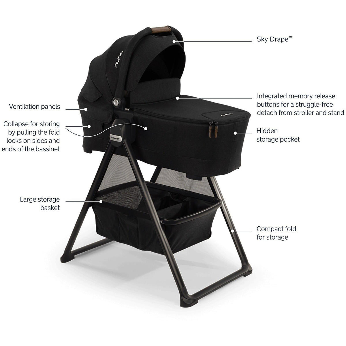 Nuna Accessories Nuna SWIV & TRIV Bassinet + Stand