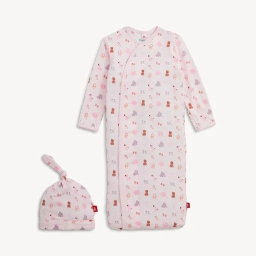 Magnetic Me Nursery Nostalgia Pink Magnetic Modal Gown + Hat Set