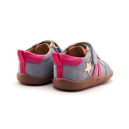 Old Soles Girls WOS Ground Sneaker - Dusty Blue Suede/Gold/Rosy