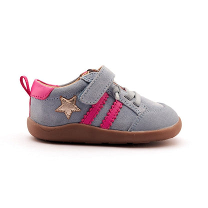 Old Soles Girls WOS Ground Sneaker - Dusty Blue Suede/Gold/Rosy