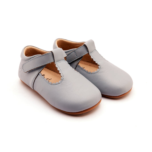 Old Soles Shoes Dusty Blue / 18-2 Old Soles Rose Baby T-Strap Shoe-Dusty Blue