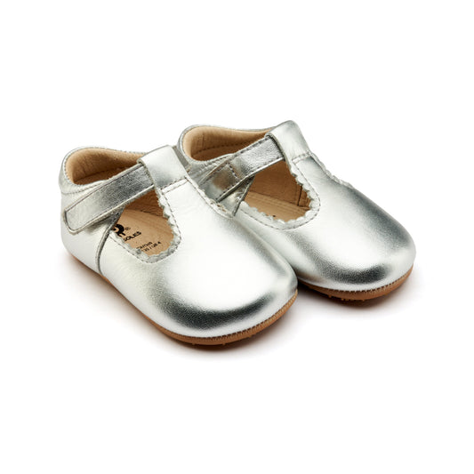 Old Soles Shoes Silver / 18-2 Old Soles Rose Baby T-Strap Shoe-Silver