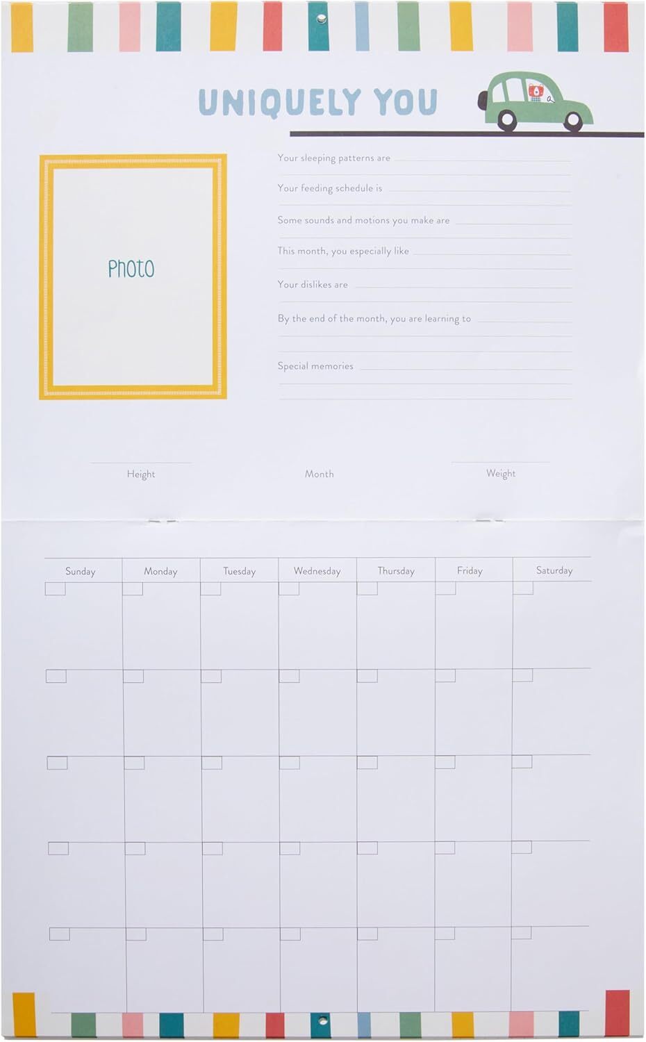 Always On the Go! Baby's First Year Keepsake Calendar
