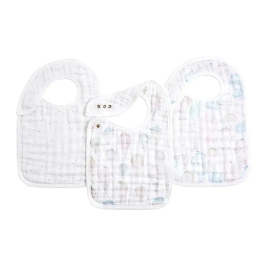 Organic Snap Bibs 3PK Above The Clouds