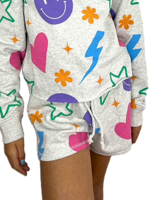 Paper Flower All Over Icons Shorts