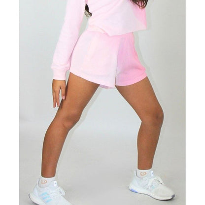 Paper Flower Girls Barely Pink Dip Dye Waffle Short