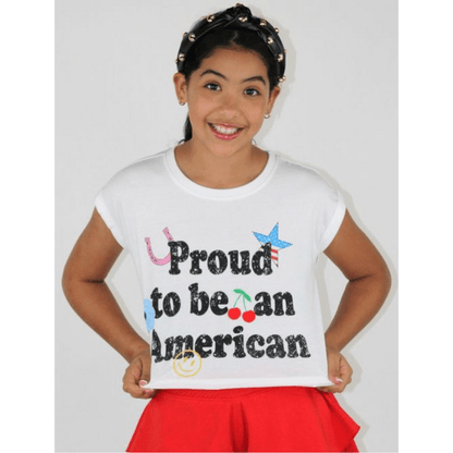 Paper Flower Girls Proud to be American T-Shirt