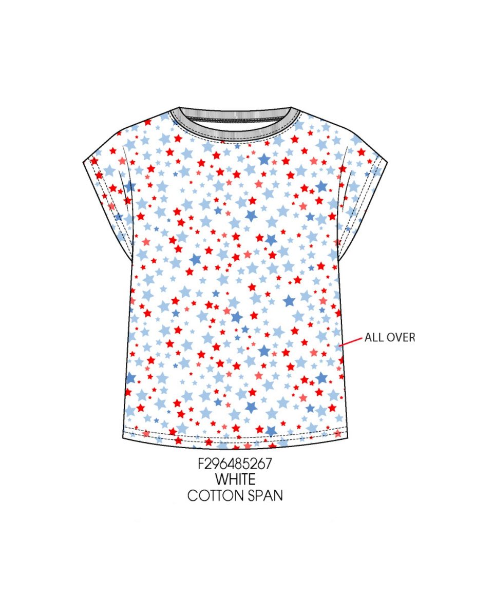 Paper Flower Girls Shirts White / Small Paper Flower Girls Stars All Over Americana T-Shirt