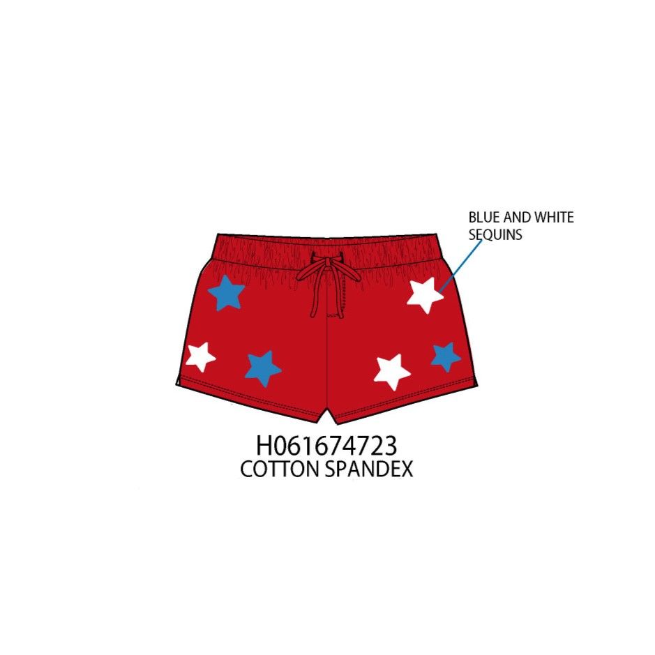 Paper Flower Girls Shorts High Risk Red / Small Paper Flower Girls White & Blue Sequins Stars Short
