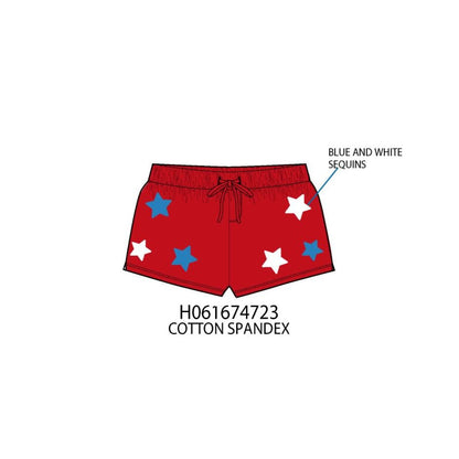 Paper Flower Girls Shorts High Risk Red / Small Paper Flower Girls White & Blue Sequins Stars Short