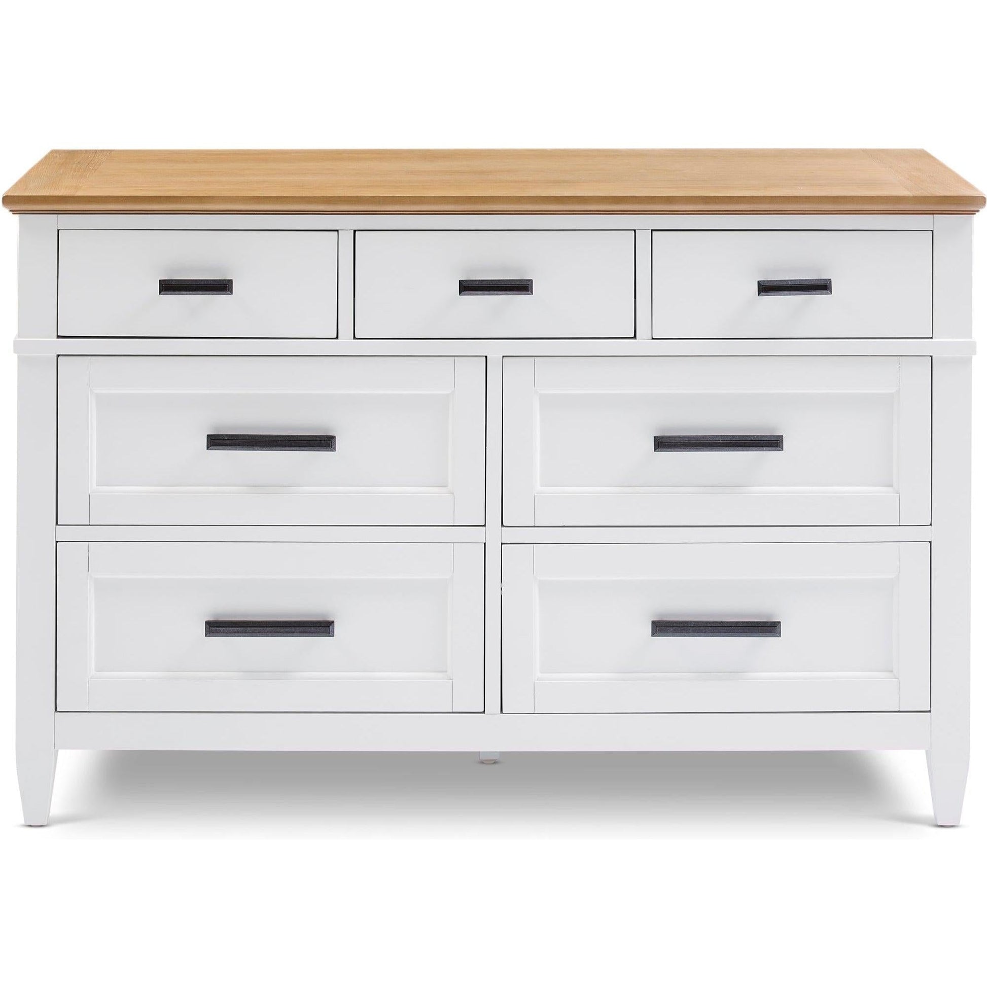 Parker House Dressers Linen / Warm Oak Parker House Artisan 7-Drawer Dresser with Lights