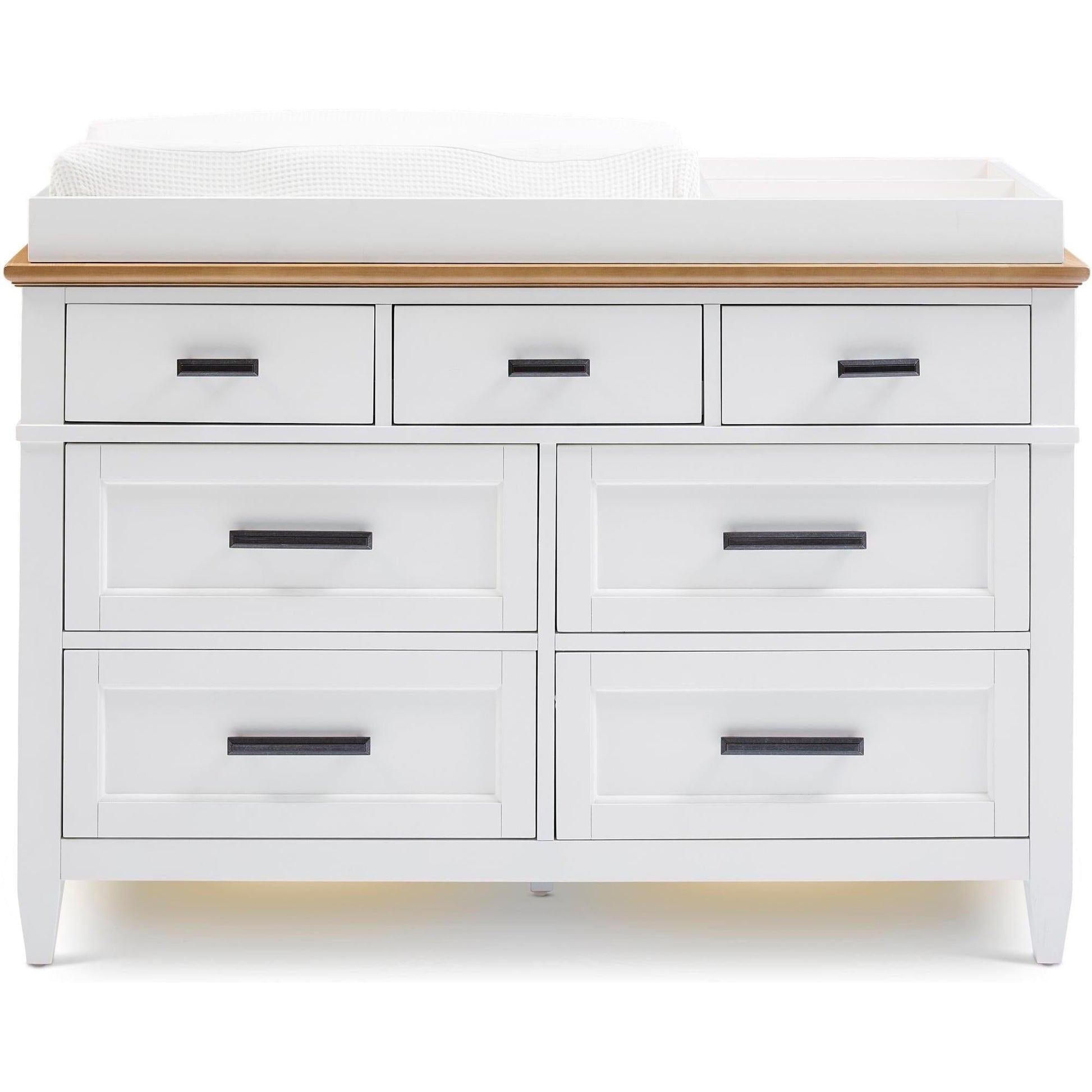 Parker House Dressers Linen / Warm Oak Parker House Artisan 7-Drawer Dresser with Lights