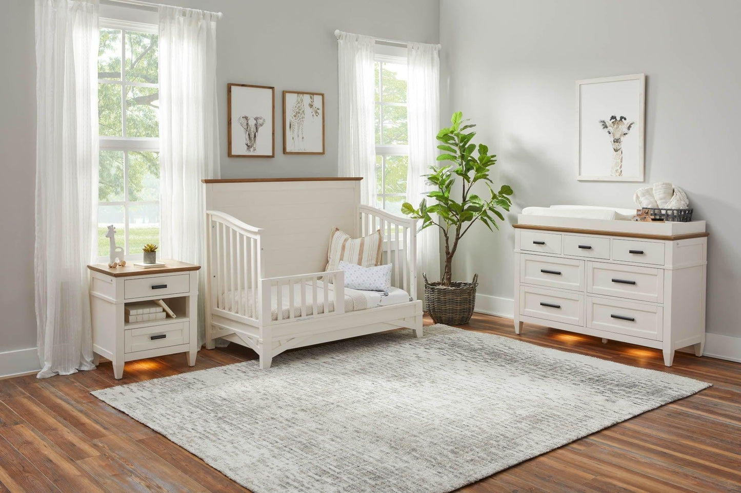 Parker House Dressers Linen / Warm Oak Parker House Artisan 7-Drawer Dresser with Lights