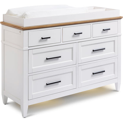 Parker House Dressers Linen / Warm Oak Parker House Artisan 7-Drawer Dresser with Lights