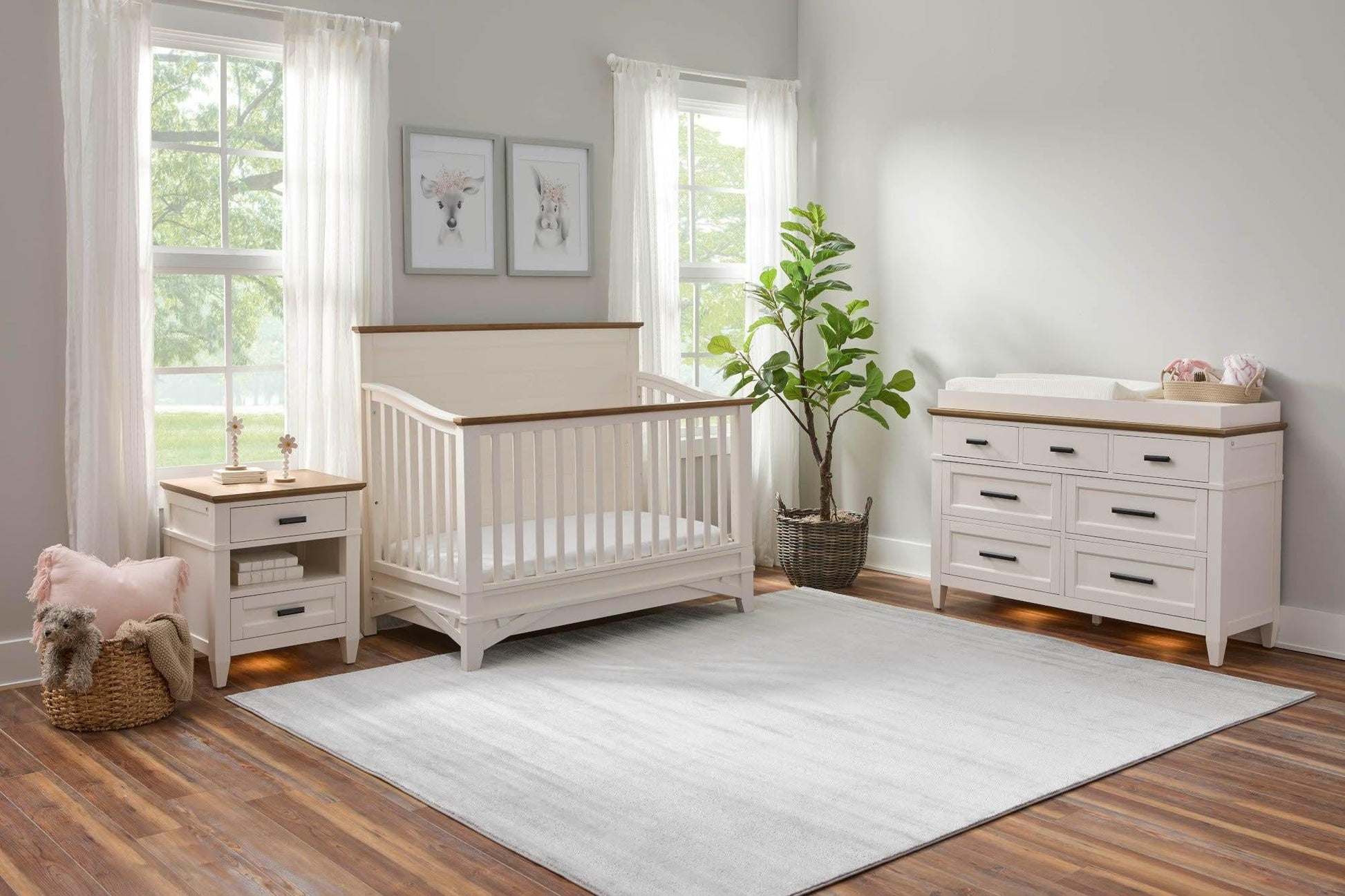 Parker House Dressers Linen / Warm Oak Parker House Artisan 7-Drawer Dresser with Lights